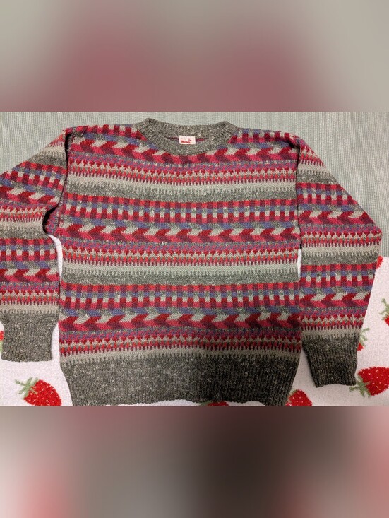 Mondi Sweaters - Vintage Mondi German geometric Wool Mohair knit sweater Medium